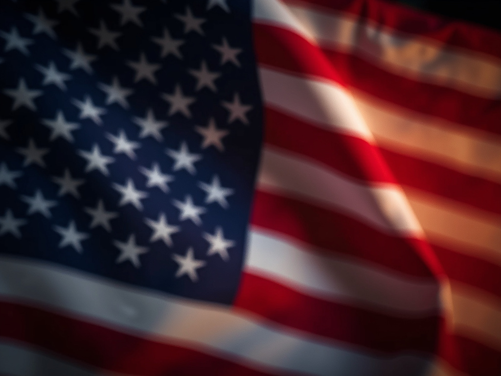 American flag illuminated — solar flag pole lighting