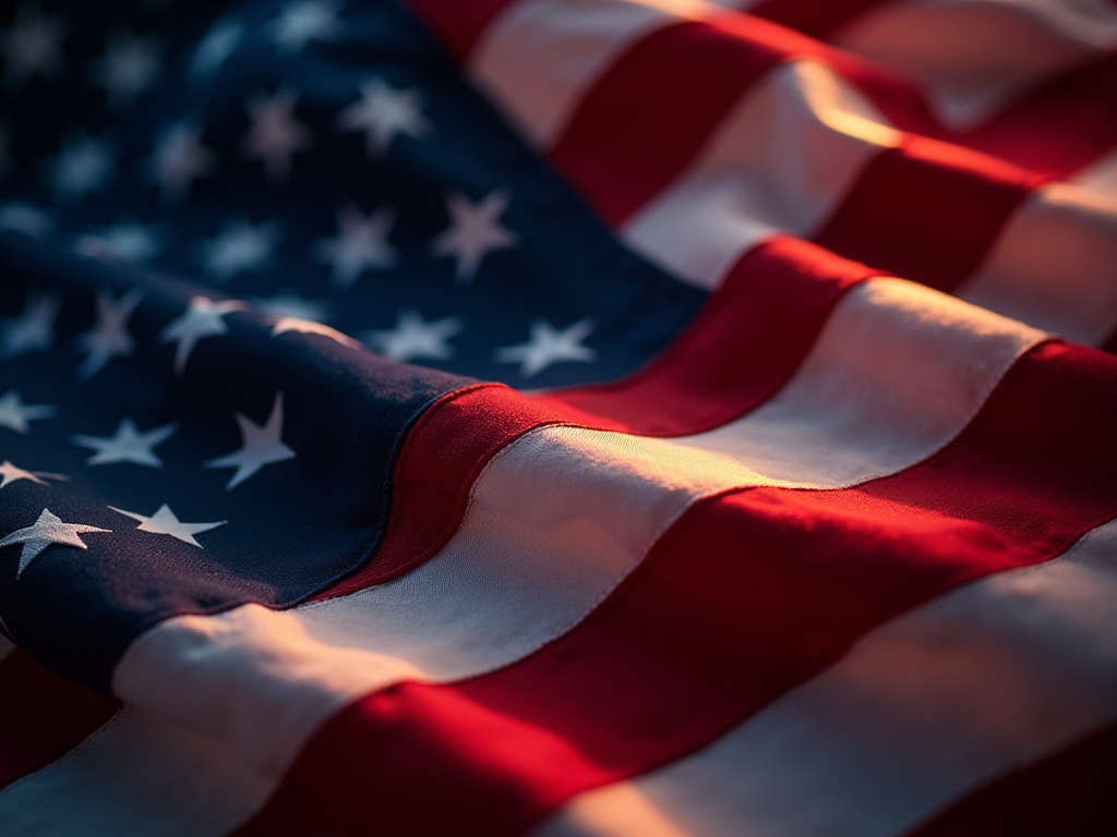 American flag illuminated — solar flag pole lighting