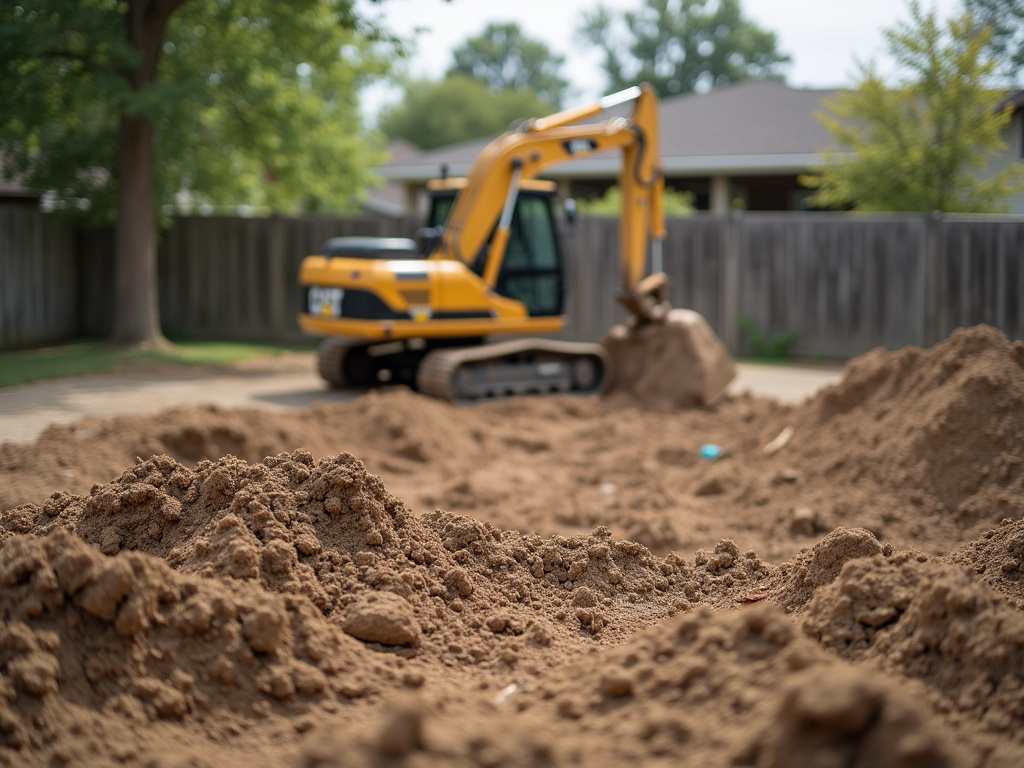 Backyard construction site — home additions austin tx