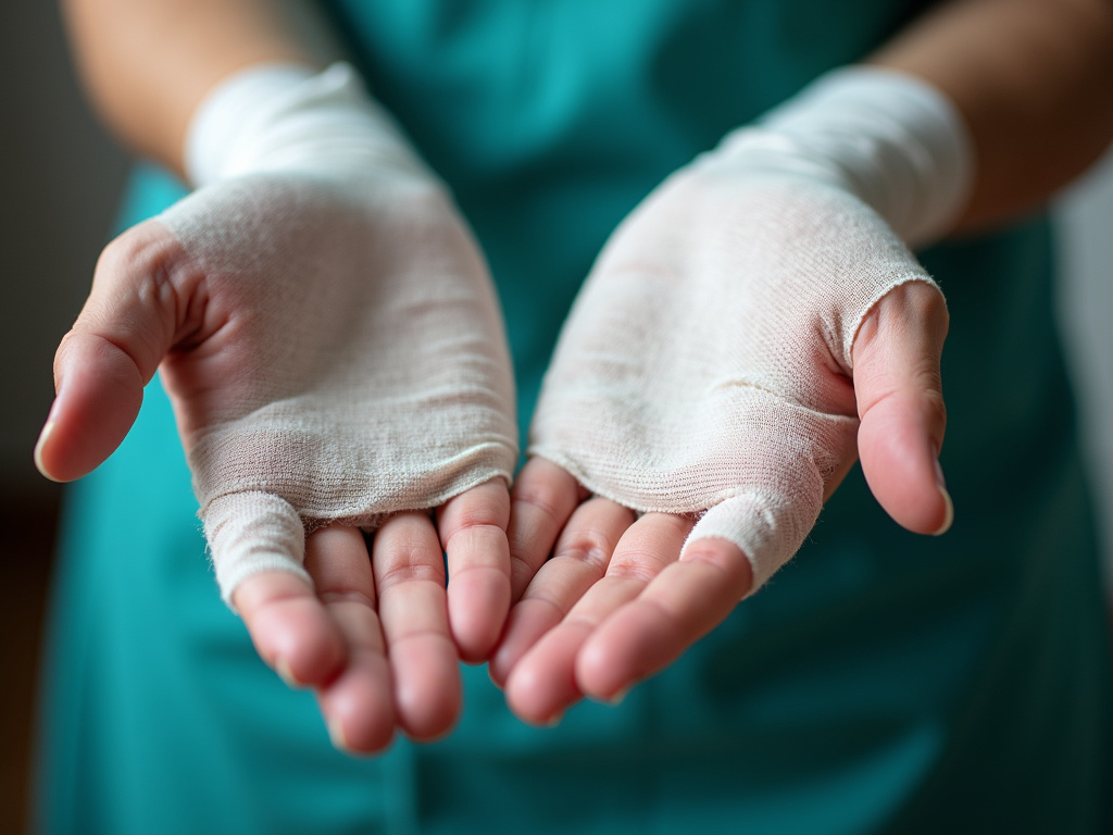 Bandaged hands — burn injury lawyer phoenix