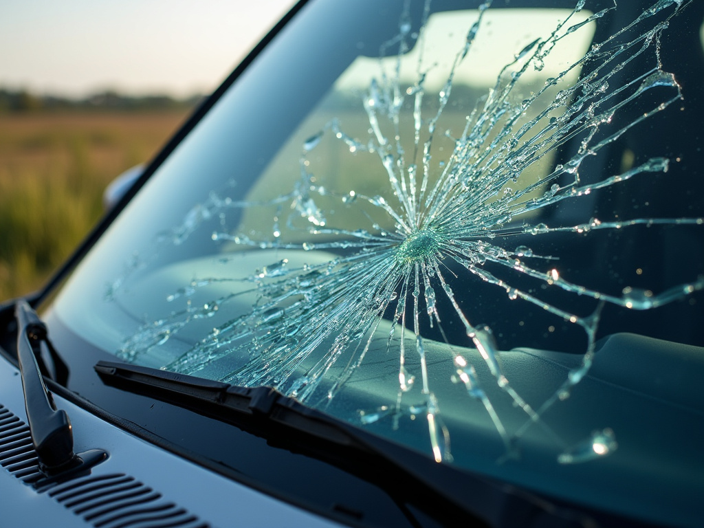 Broken windshield — los angeles car accident lawyer