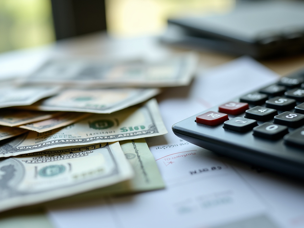 Calculator and bills — car title loans Waco