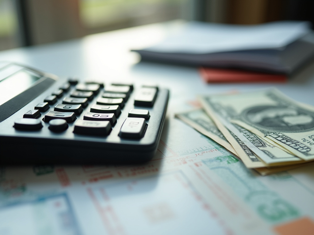 Calculator and bills — title loans Bellmead