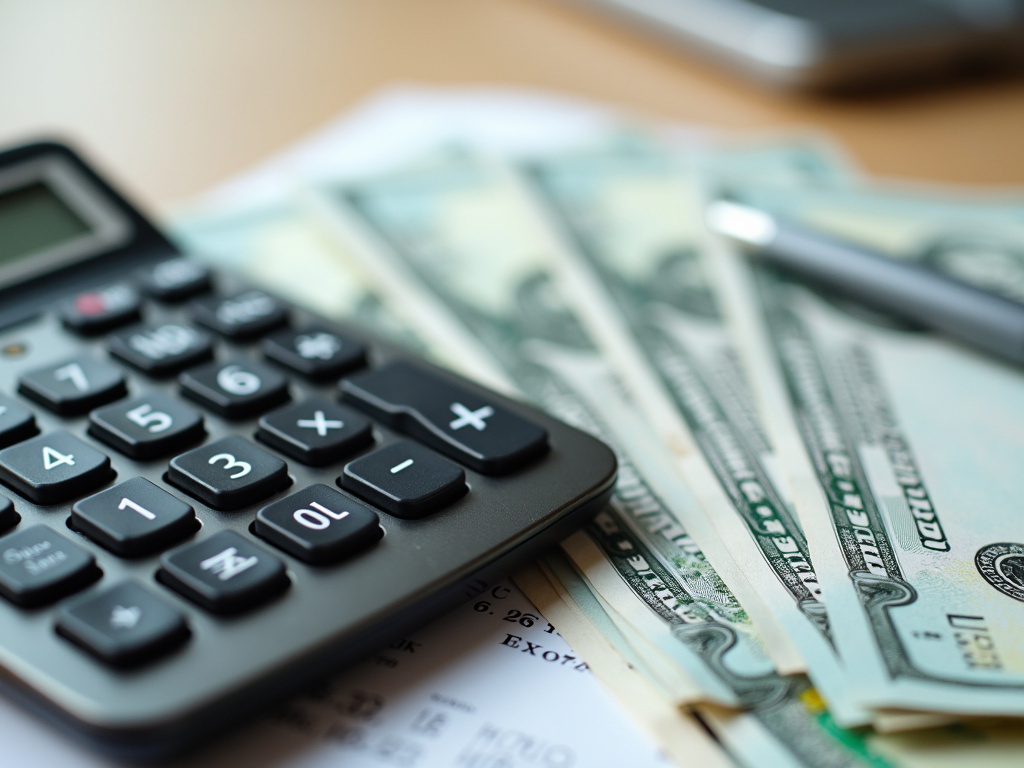 Calculator and bills — title loans Bellmead