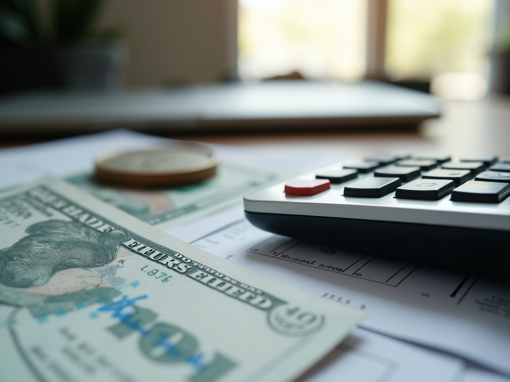 Calculator and bills — title loans China Spring
