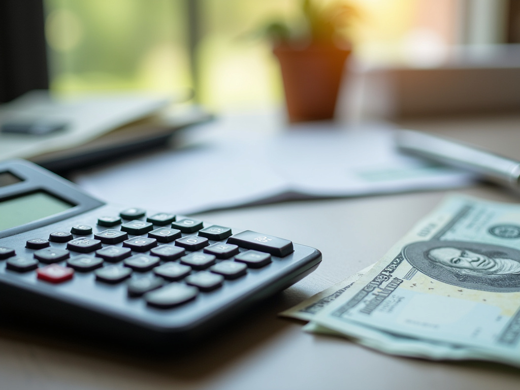 Calculator and bills — title loans China Spring