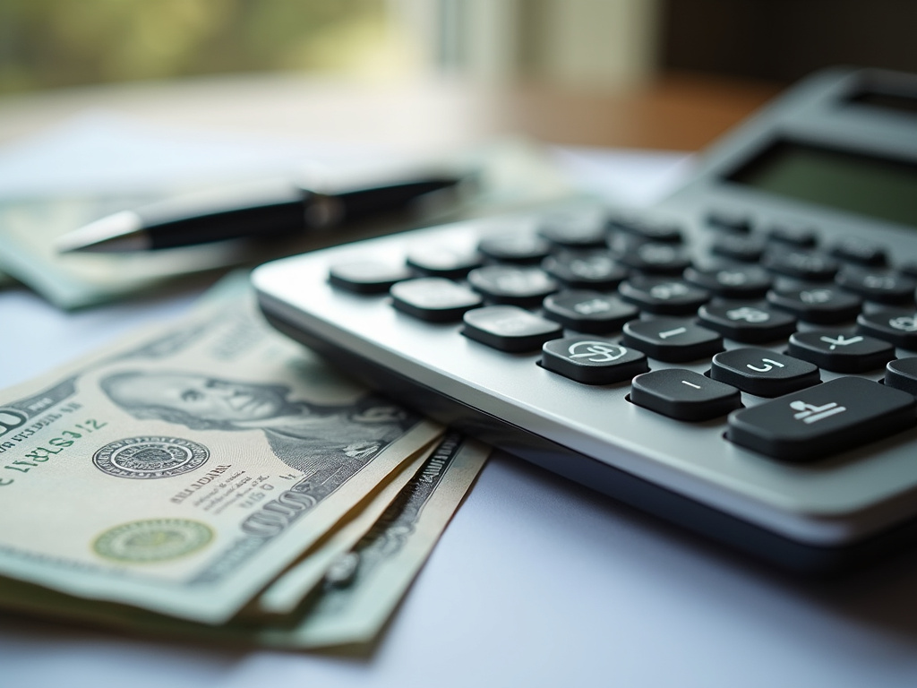 Calculator and bills — title loans China Spring