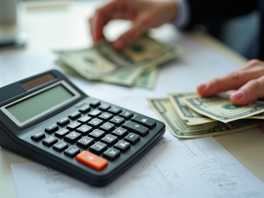Calculator and bills — title loans China Spring