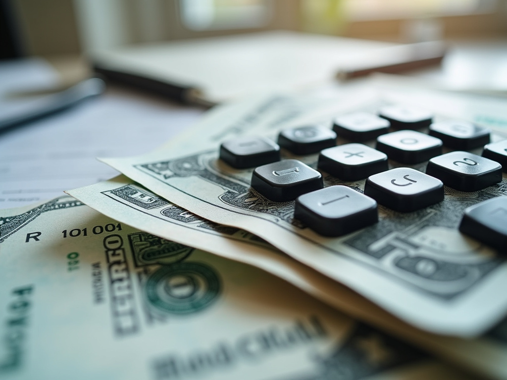 Calculator and bills — title loans China Spring