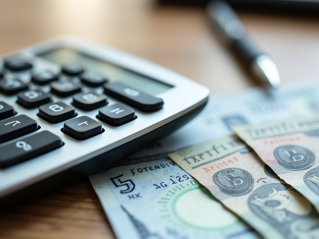 Calculator and bills — title loans China Spring