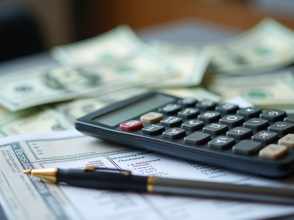 Calculator and bills — title loans Hewitt