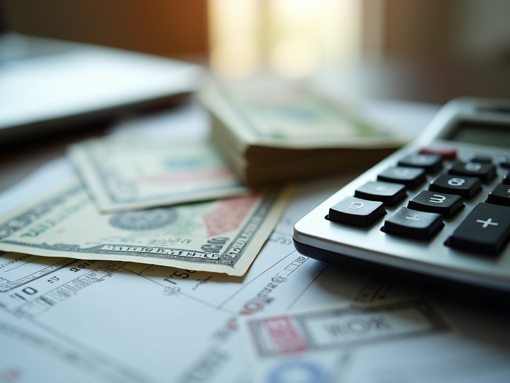 Calculator and bills — title loans Lacy Lakeview