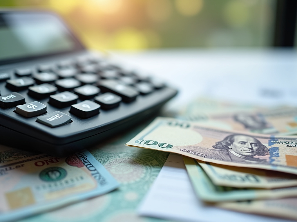 Calculator and bills — title loans Lacy Lakeview