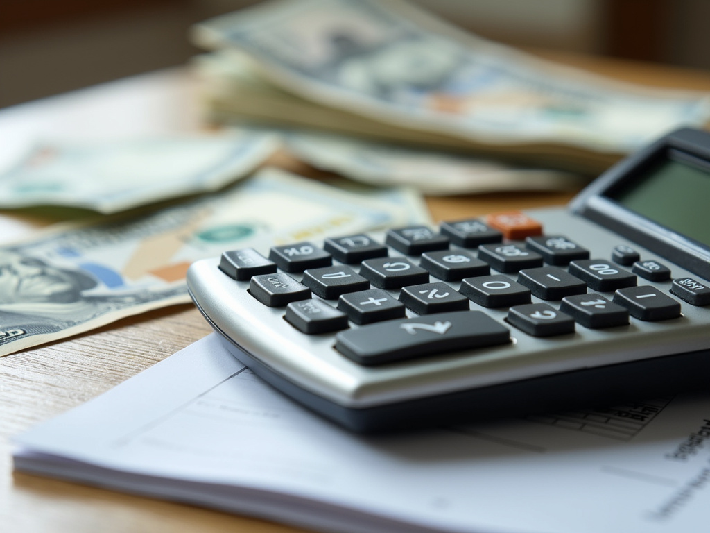 Calculator and bills — title loans Lacy Lakeview