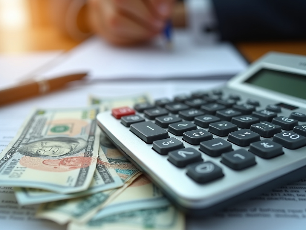 Calculator and bills — title loans Lacy Lakeview