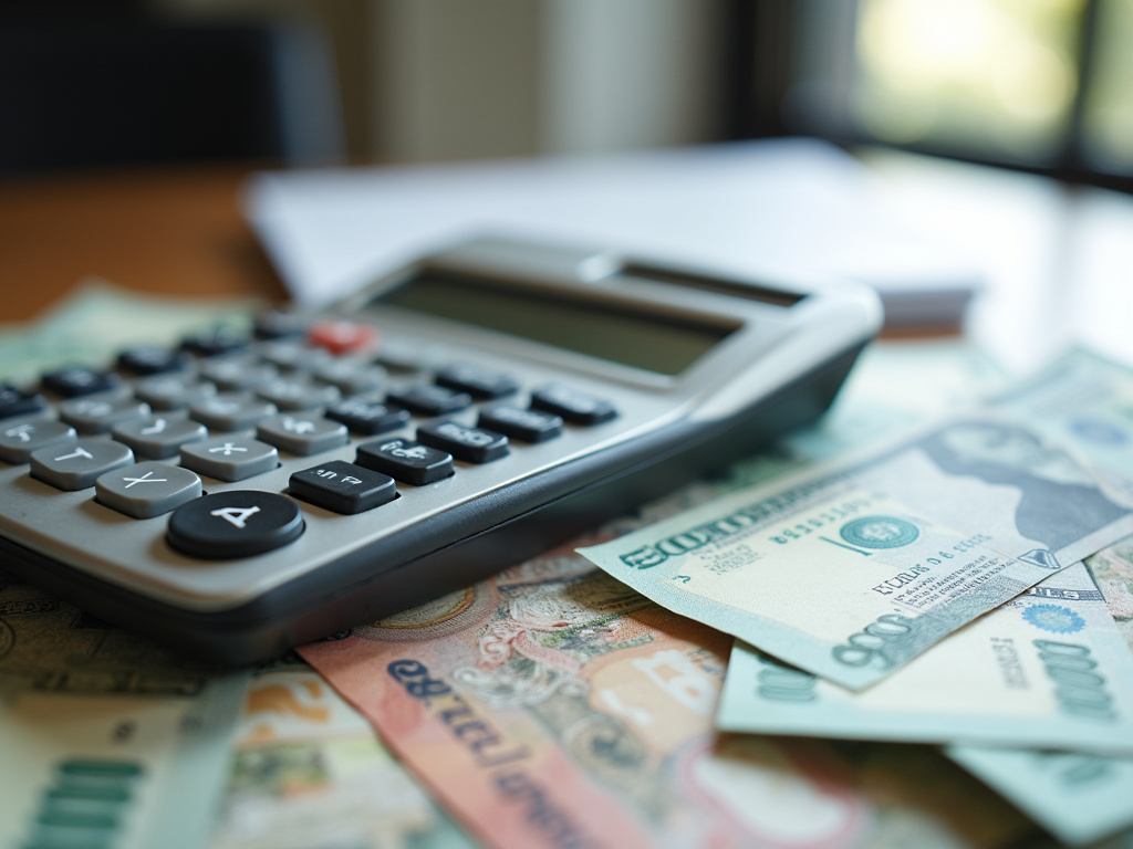 Calculator and bills — title loans Lacy Lakeview