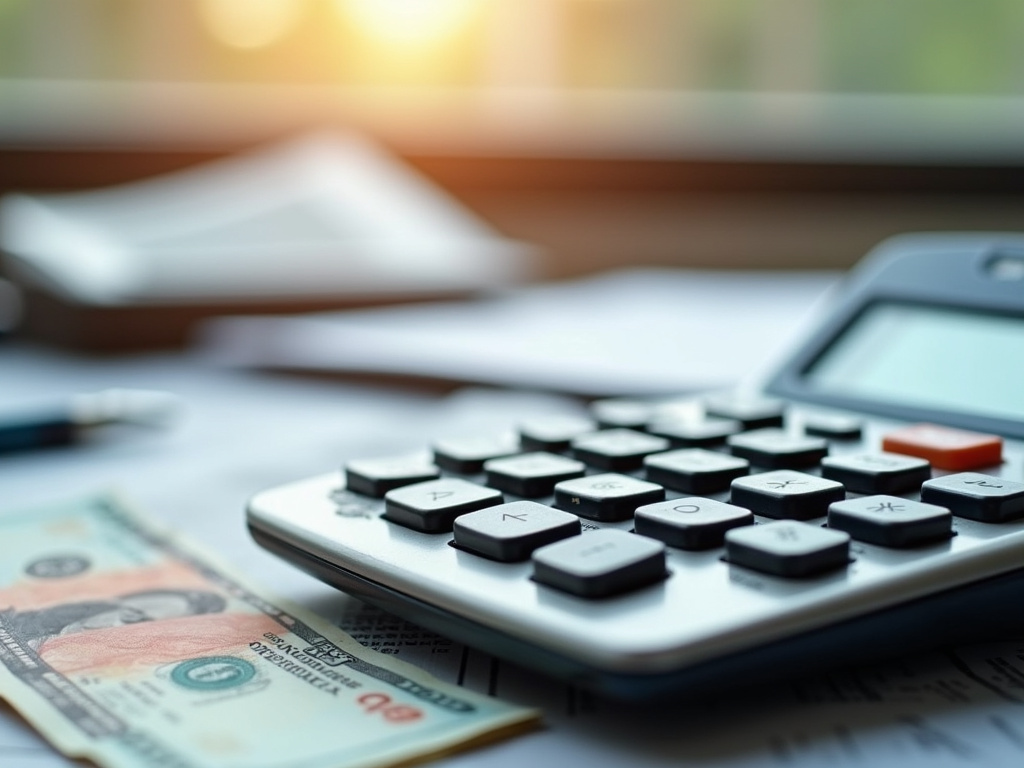 Calculator and bills — title loans Robinson