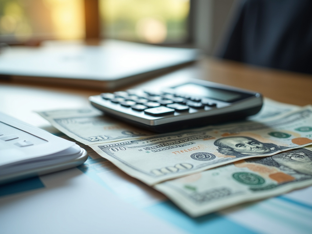 Calculator and bills — title loans Robinson