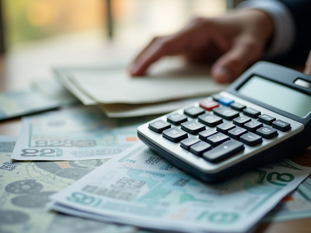 Calculator and bills — title loans Robinson