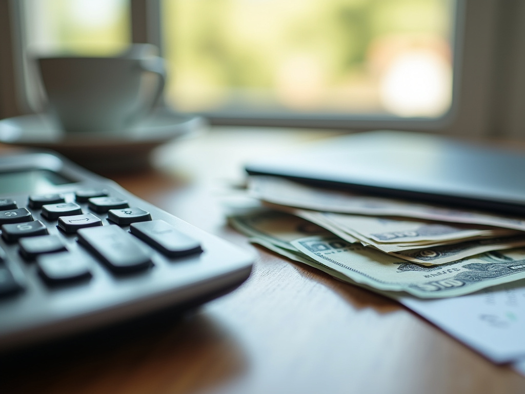 Calculator and bills — title loans Woodway