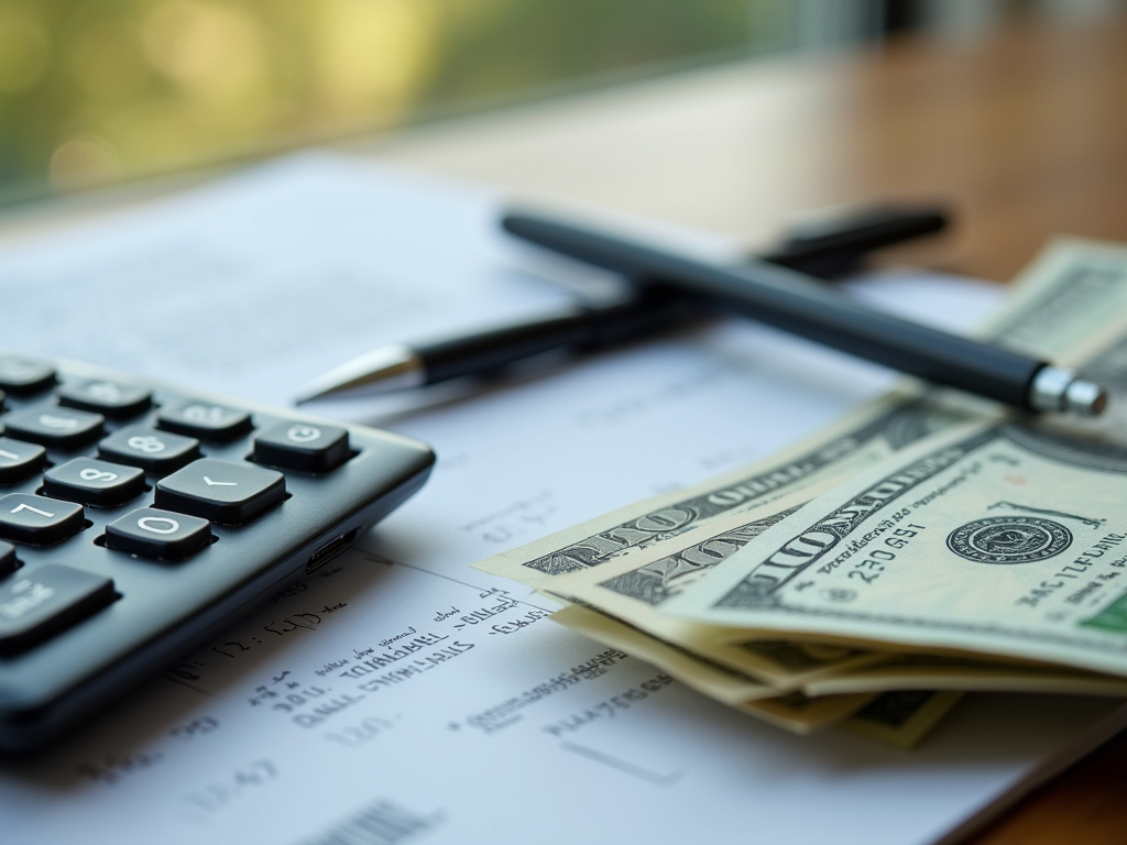 Calculator and bills — title loans Woodway