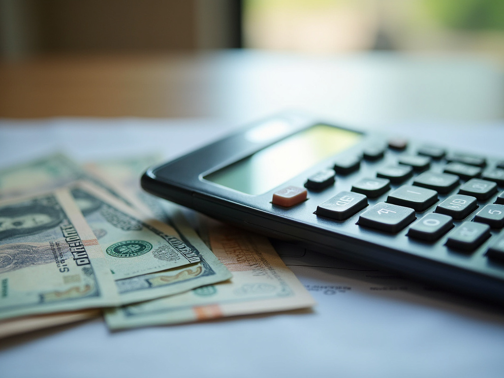 Calculator and bills — title loans Woodway