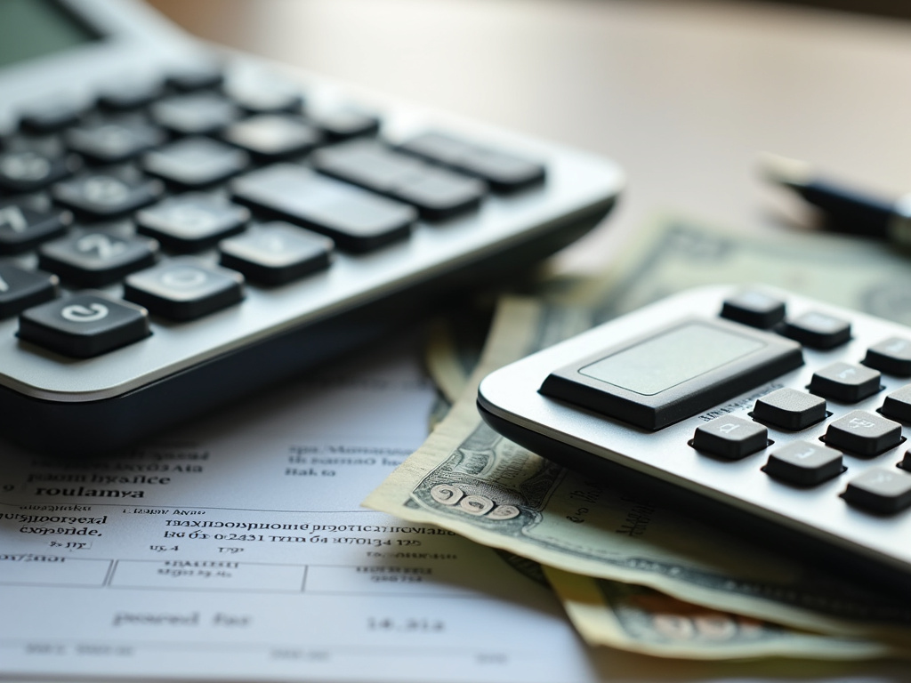 Calculator and bills — title loans Woodway