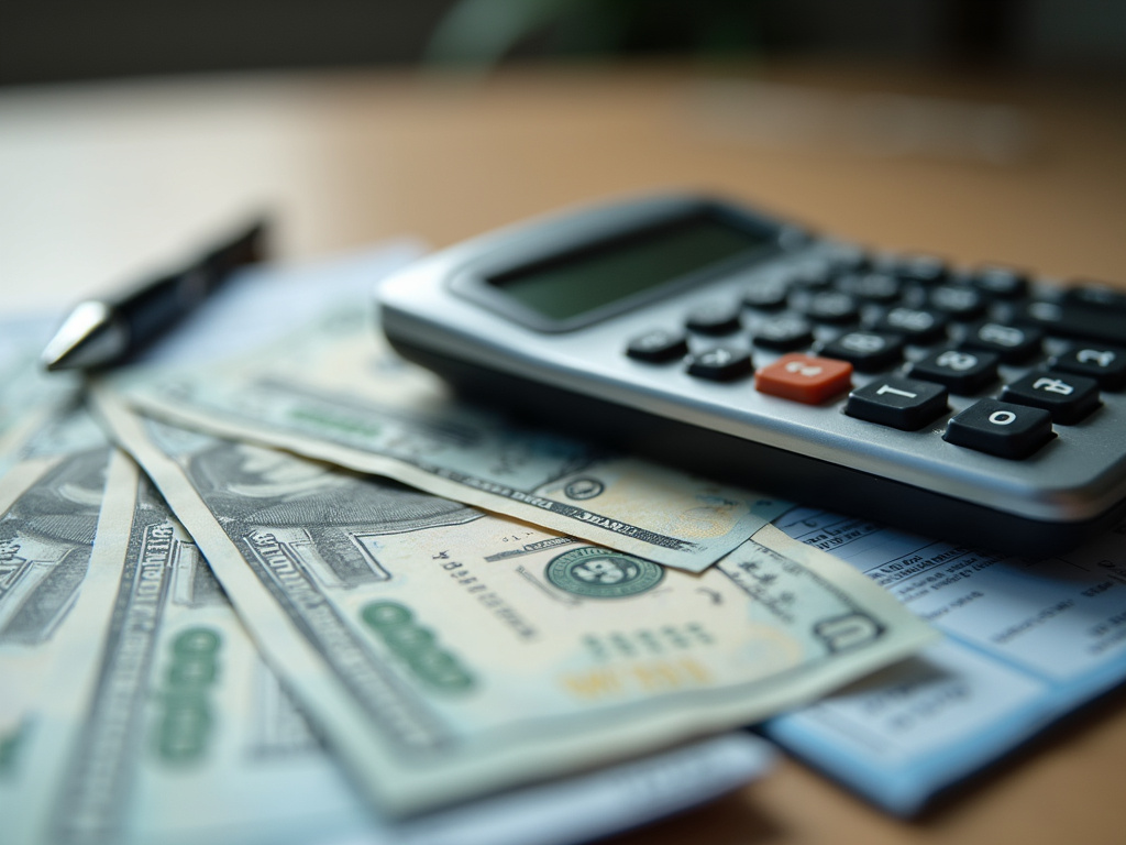 Calculator and bills — title loans Woodway