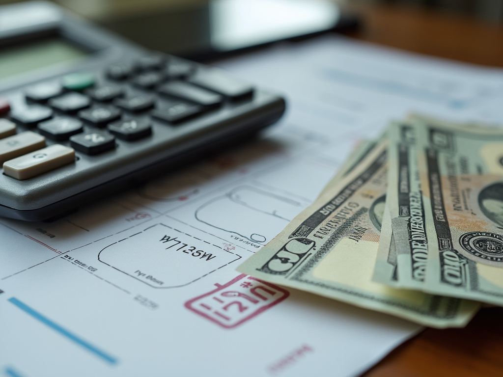 Calculator and bills — title loans Woodway