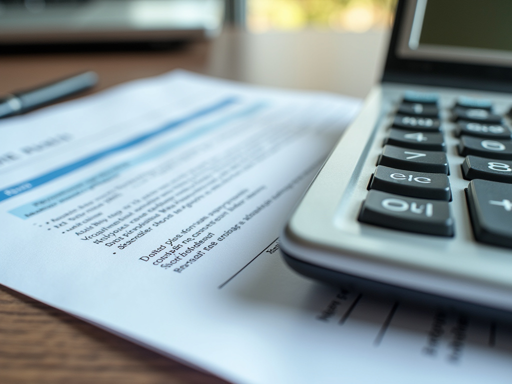 Calculator with paperwork — title loans Bellmead