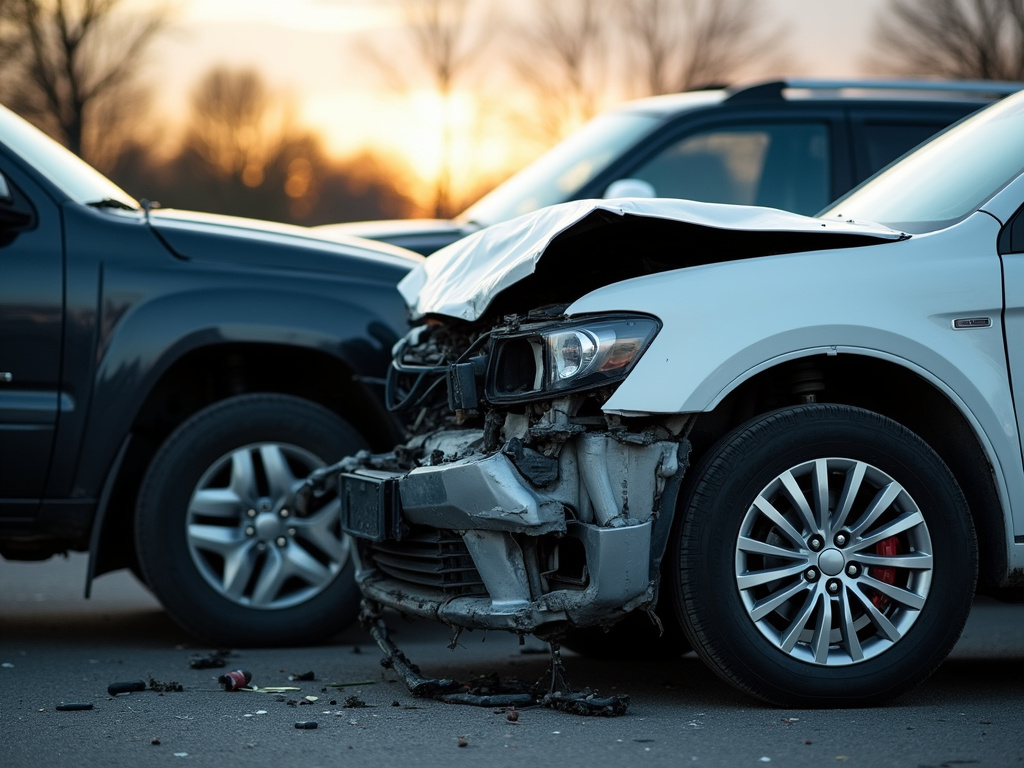 Car accident scene — los angeles rideshare accident lawyer