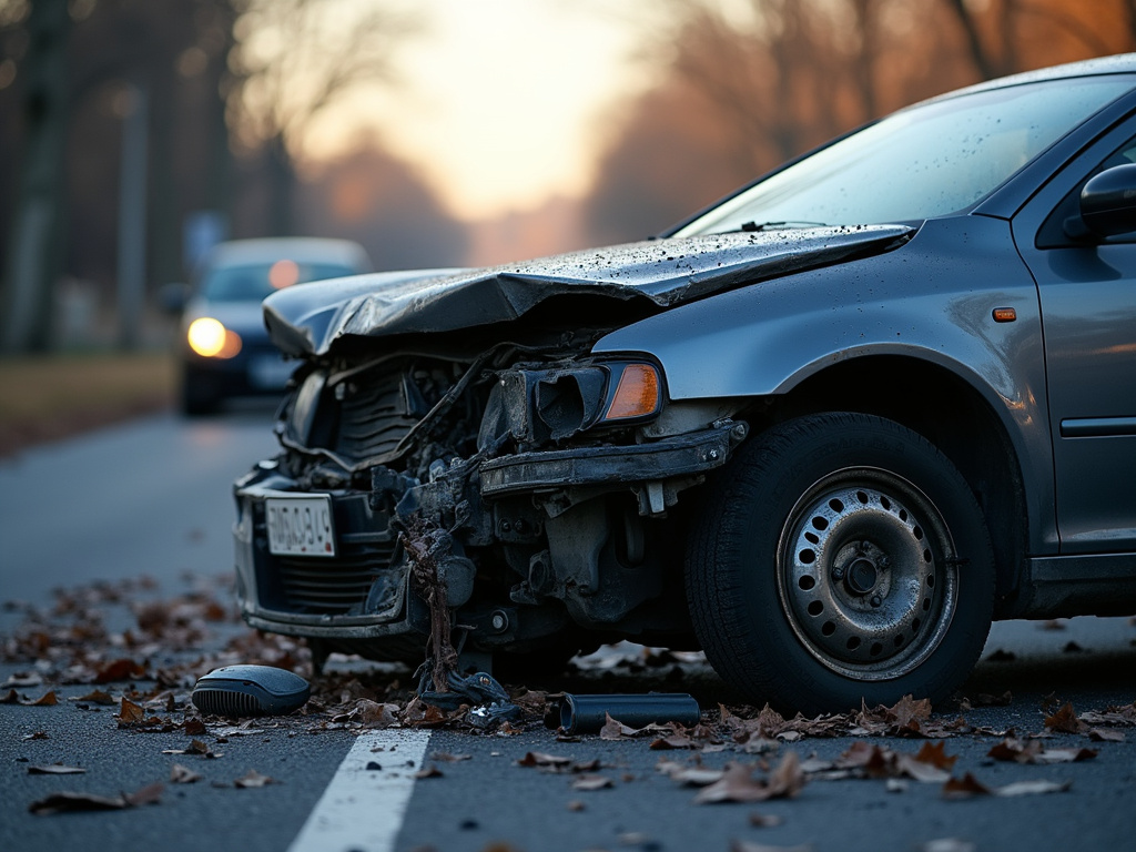 Car accident scene — los angeles rideshare accident lawyer