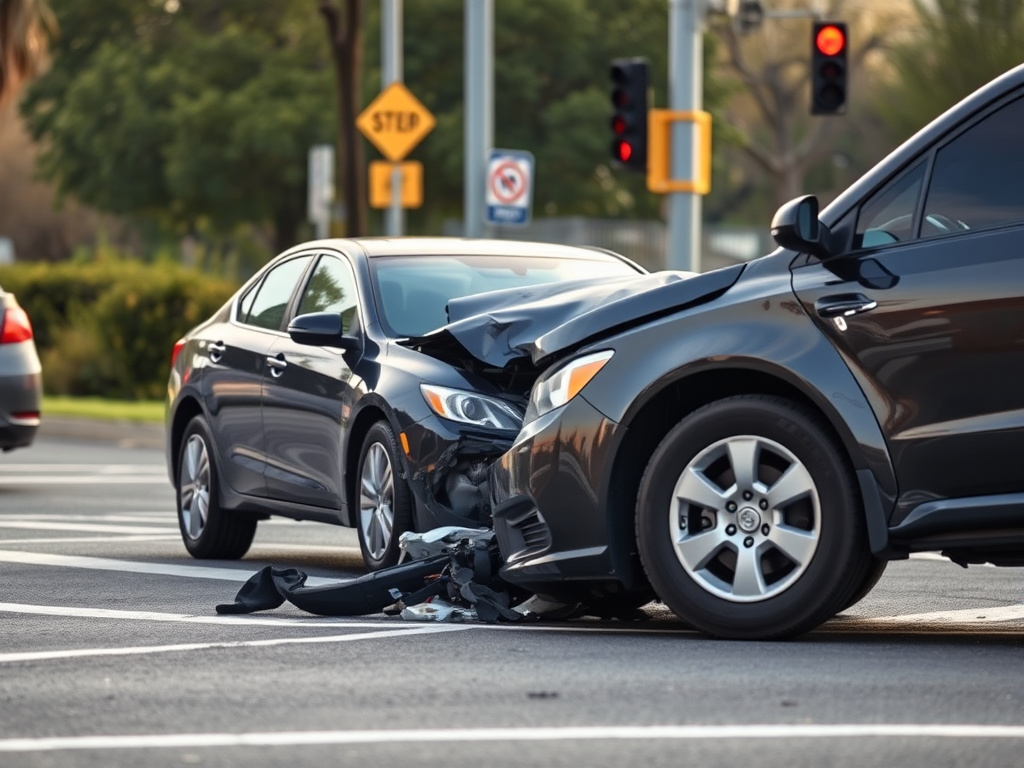 Car crash intersection — los angeles distracted driving accident lawyer