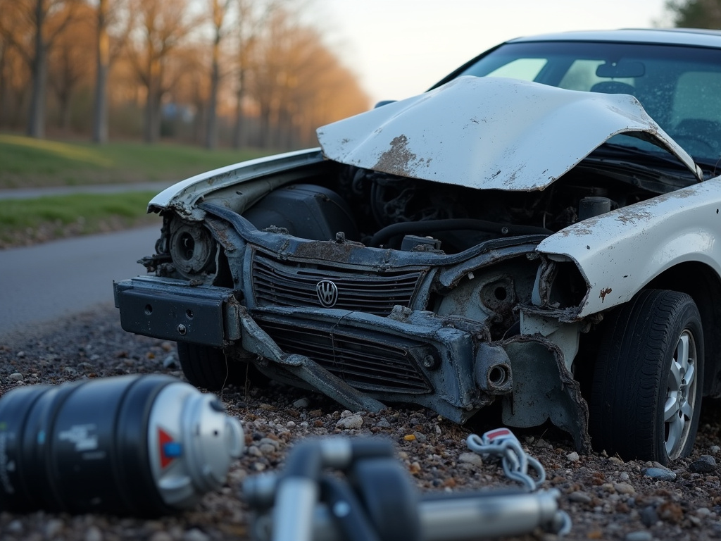 Car crash wreckage — los angeles fatal car accident lawyer