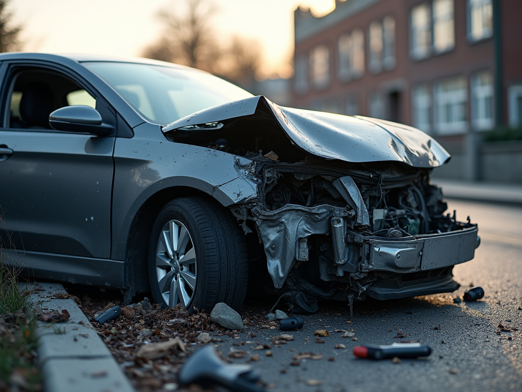 Car crash wreckage — los angeles fatal car accident lawyer