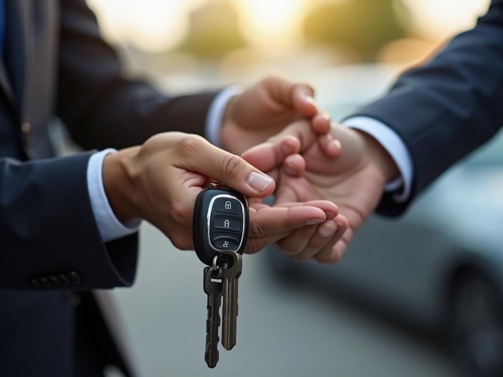 Car keys handoff — title loans Baylor University