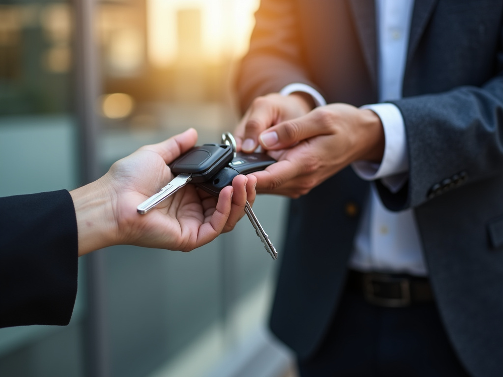 Car keys handoff — title loans Baylor University