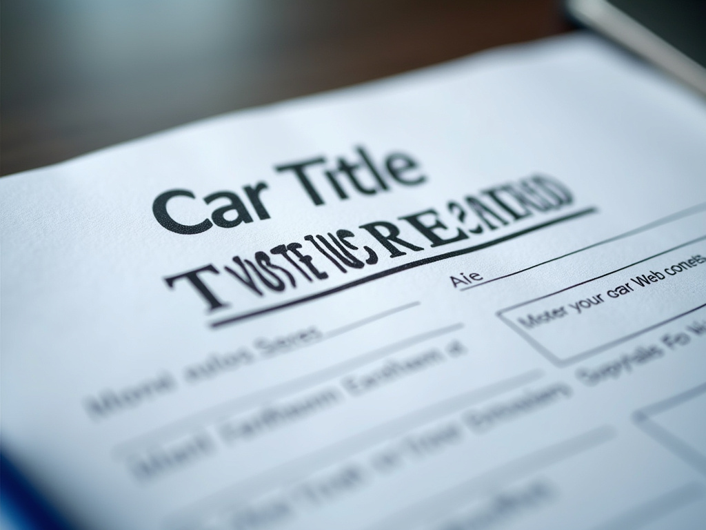 Car title document — car title loans Waco