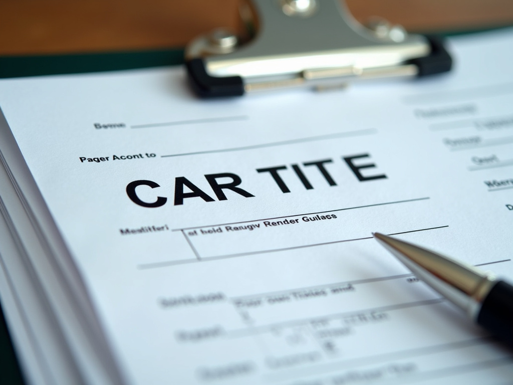 Car title document — motorcycle title loans Waco