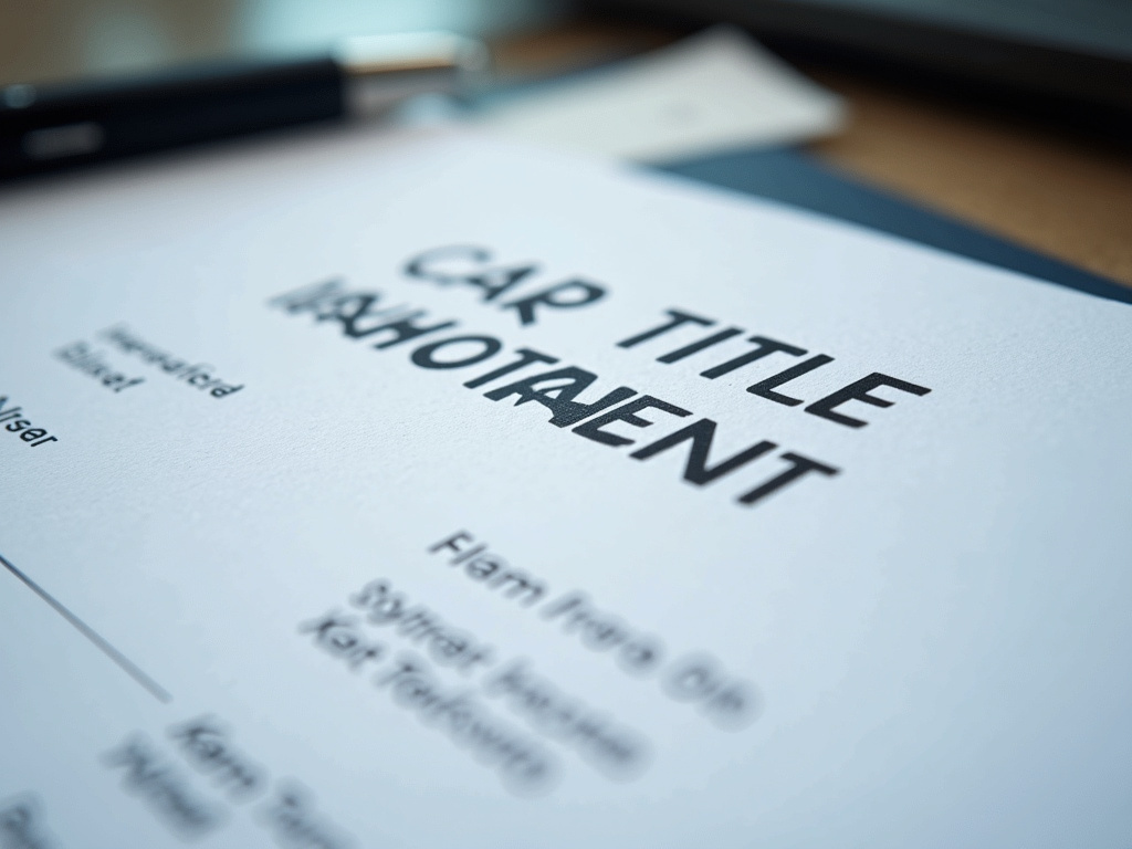 Car title document — motorcycle title loans Waco