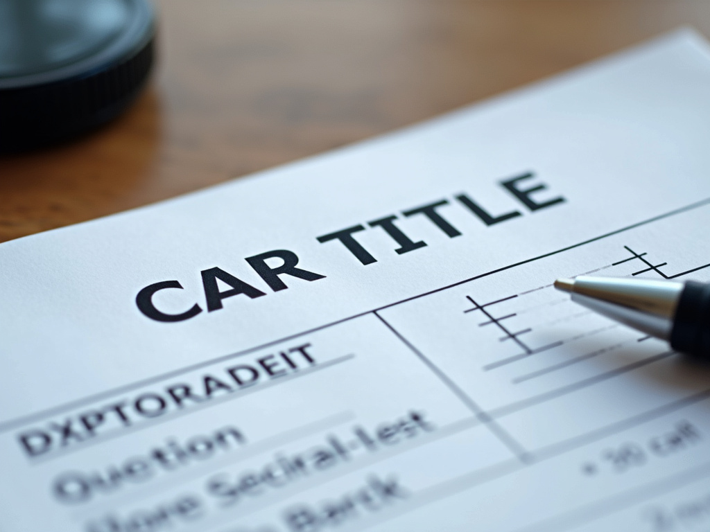 Car title document — motorcycle title loans Waco
