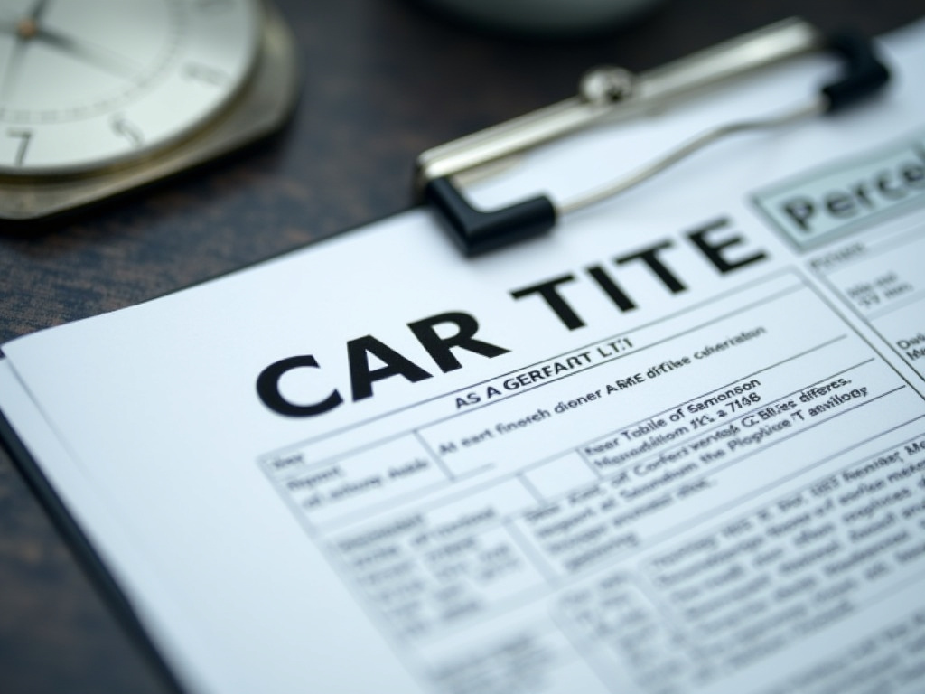 Car title document — motorcycle title loans Waco