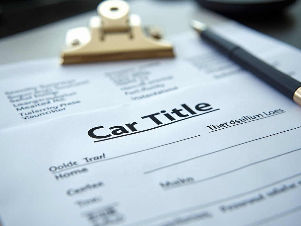Car title document — motorcycle title loans Waco