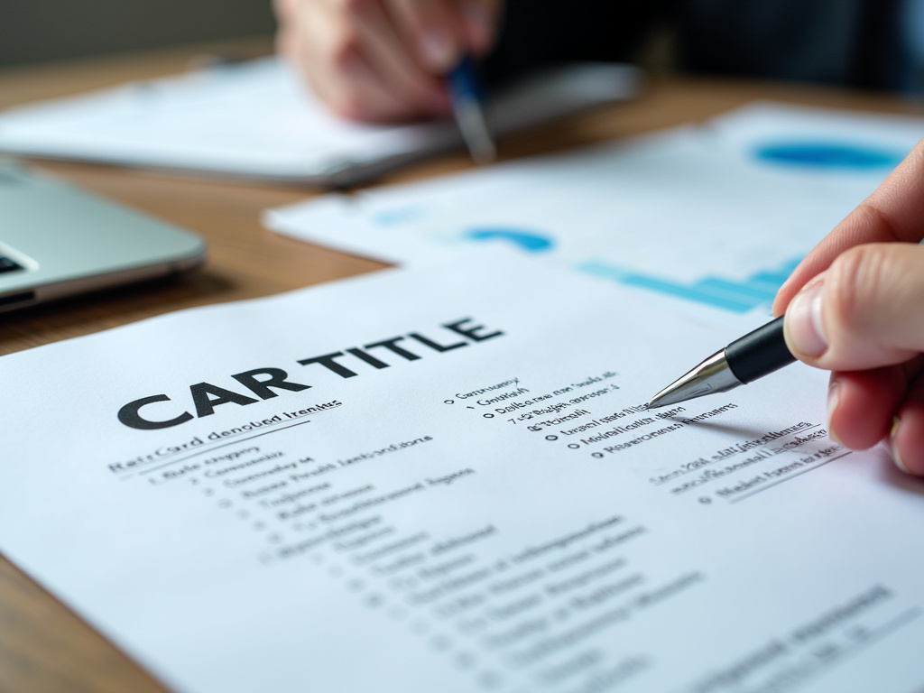 Car title document — motorcycle title loans Waco