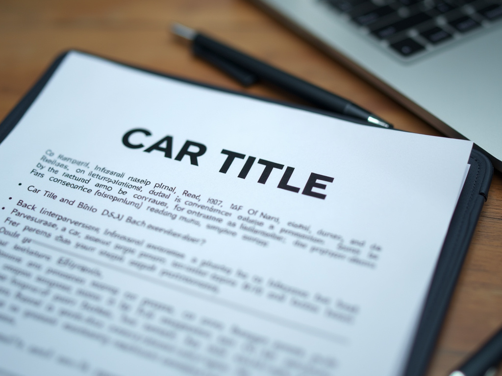 Car title document — motorcycle title loans Waco