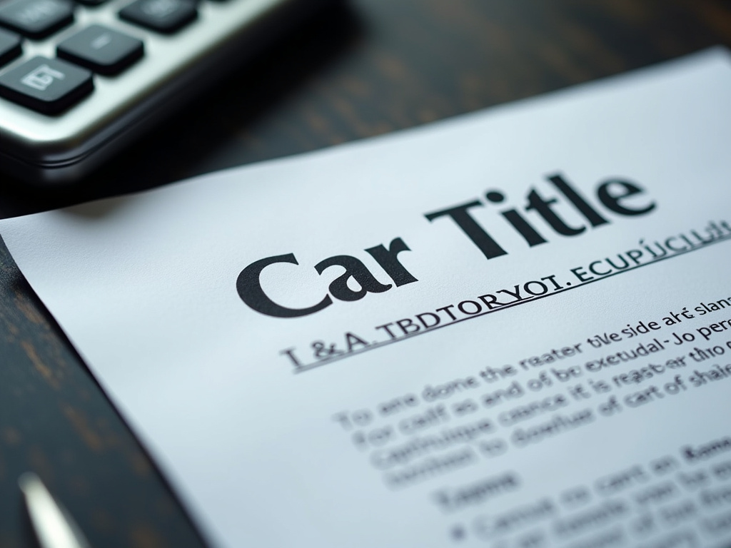 Car title document — title loans alabama