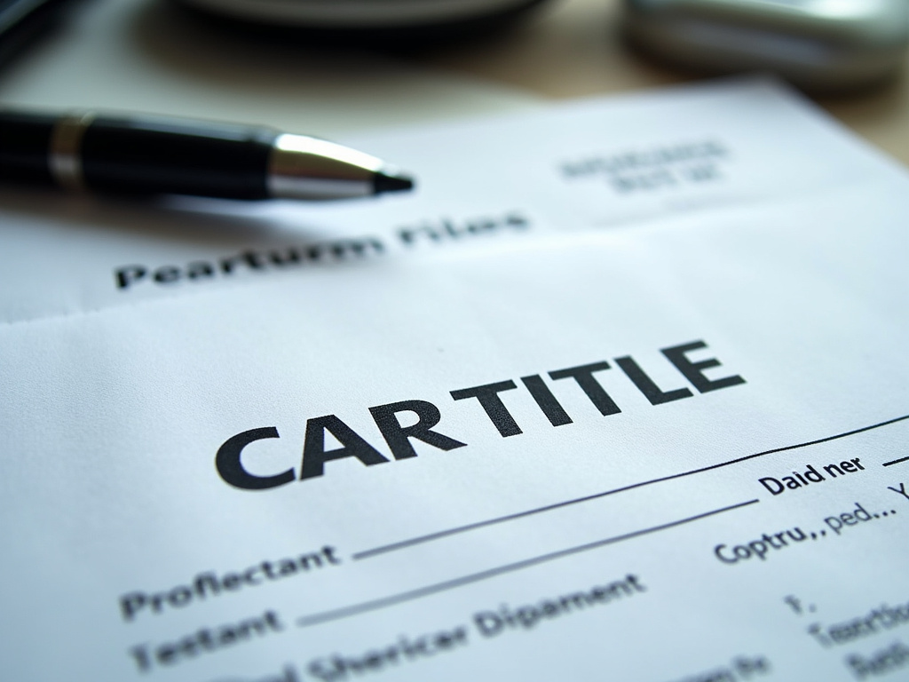 Car title document — title loans alabama