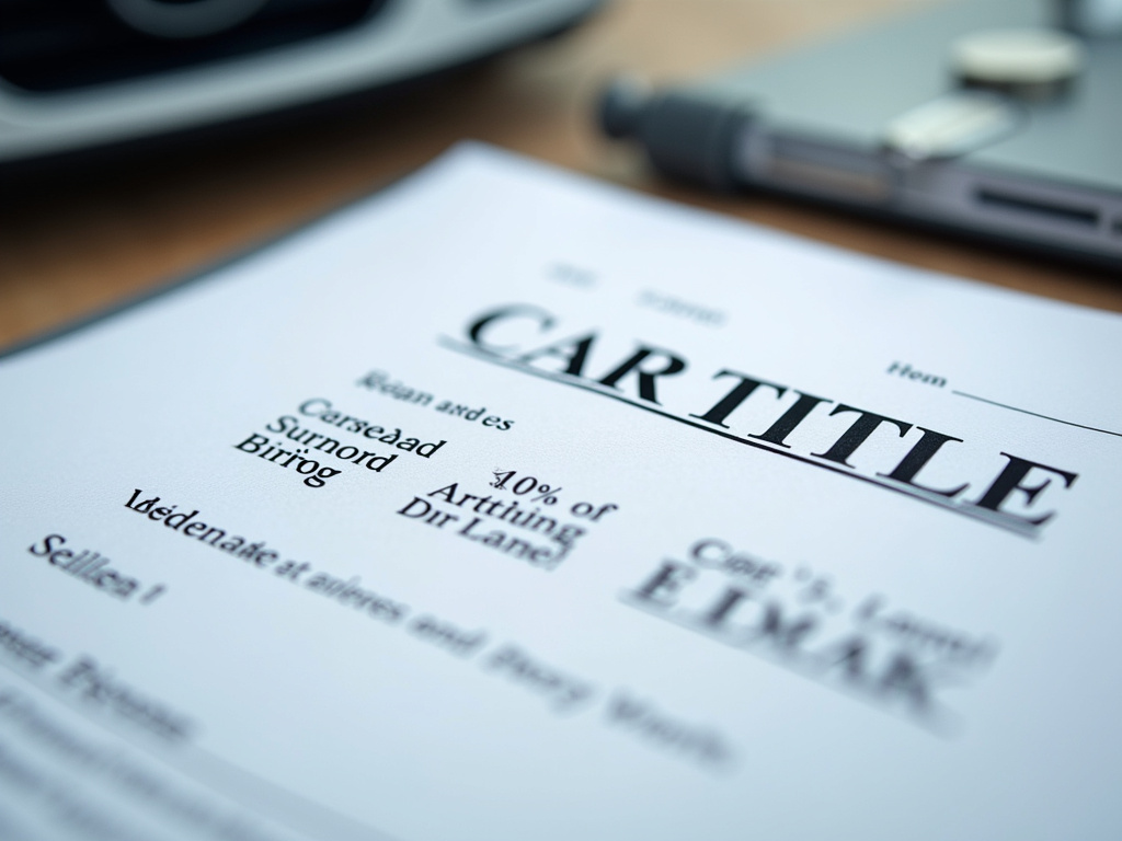 Car title document — title loans Bellmead