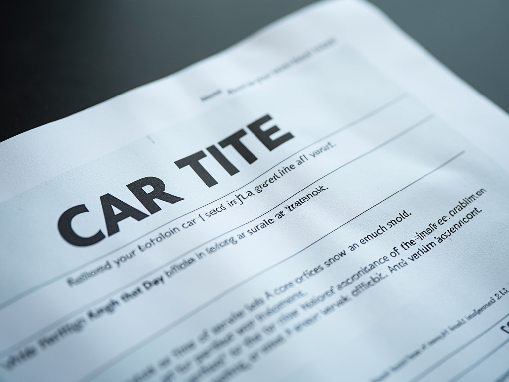 Car title document — title loans Bellmead