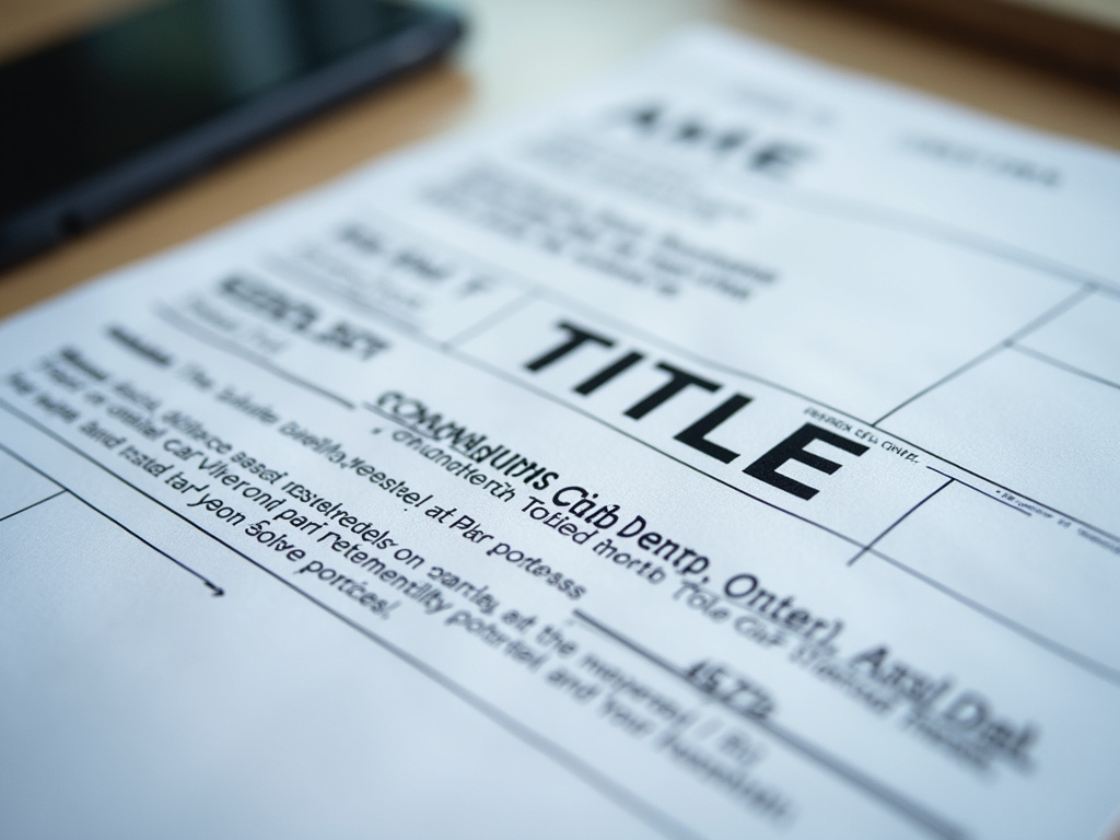 Car title document — title loans Bellmead